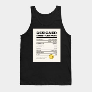 Designer Nutrition Facts Tank Top